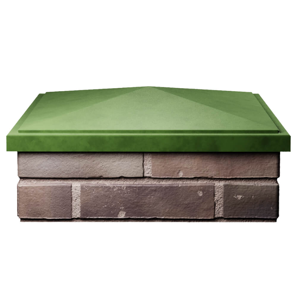 Колпак Zking БонаМоно Зеленый на столб 2х2 кирпича (515х515, 530х530мм) Крымск фото
