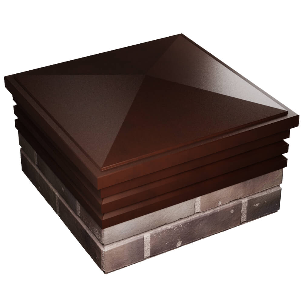 Колпак Zking Бона ХайТек Коричневый на столб 2х2 кирпича (513х513мм) в Крымске фото