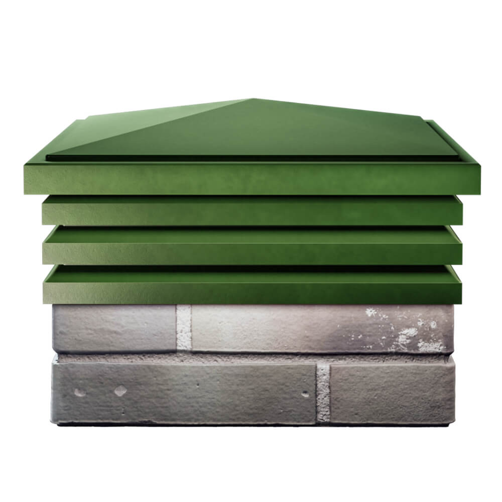 Колпак Zking Бона ХайТек Зеленый на столб 1.5х1.5 кирпича (385х385мм) Крымск фото