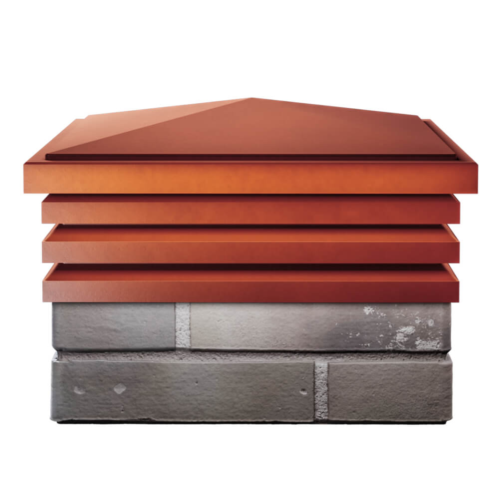 Колпак Zking Бона ХайТек Красный на столб 1.5х1.5 кирпича (385х385мм) Крымск фото