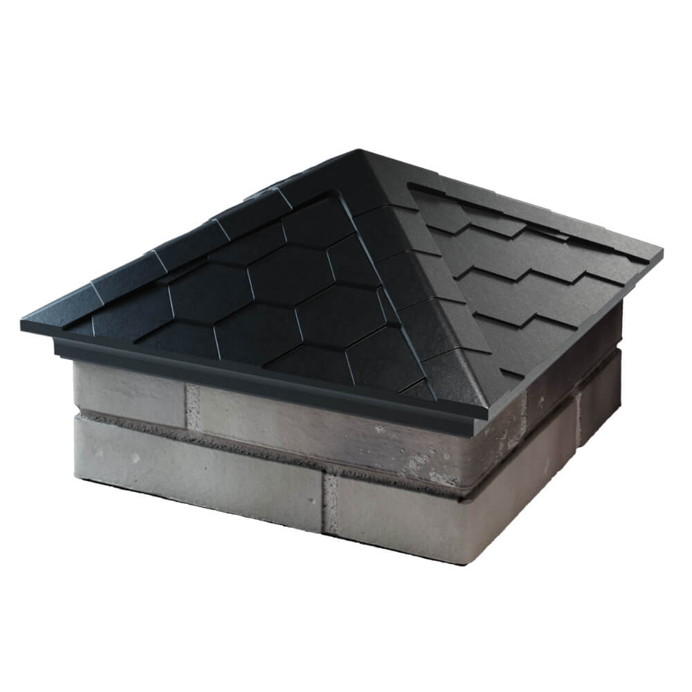 Колпак Zking Эверест Черный на столб 1.5х1.5 кирпича (390х390мм) в Крымске фото