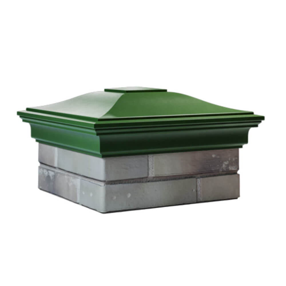 Колпак Zking Монблан Зеленый на столб 1.5х1.5 еврокирпича 0.7НФ (355х355мм) в Крымске фото