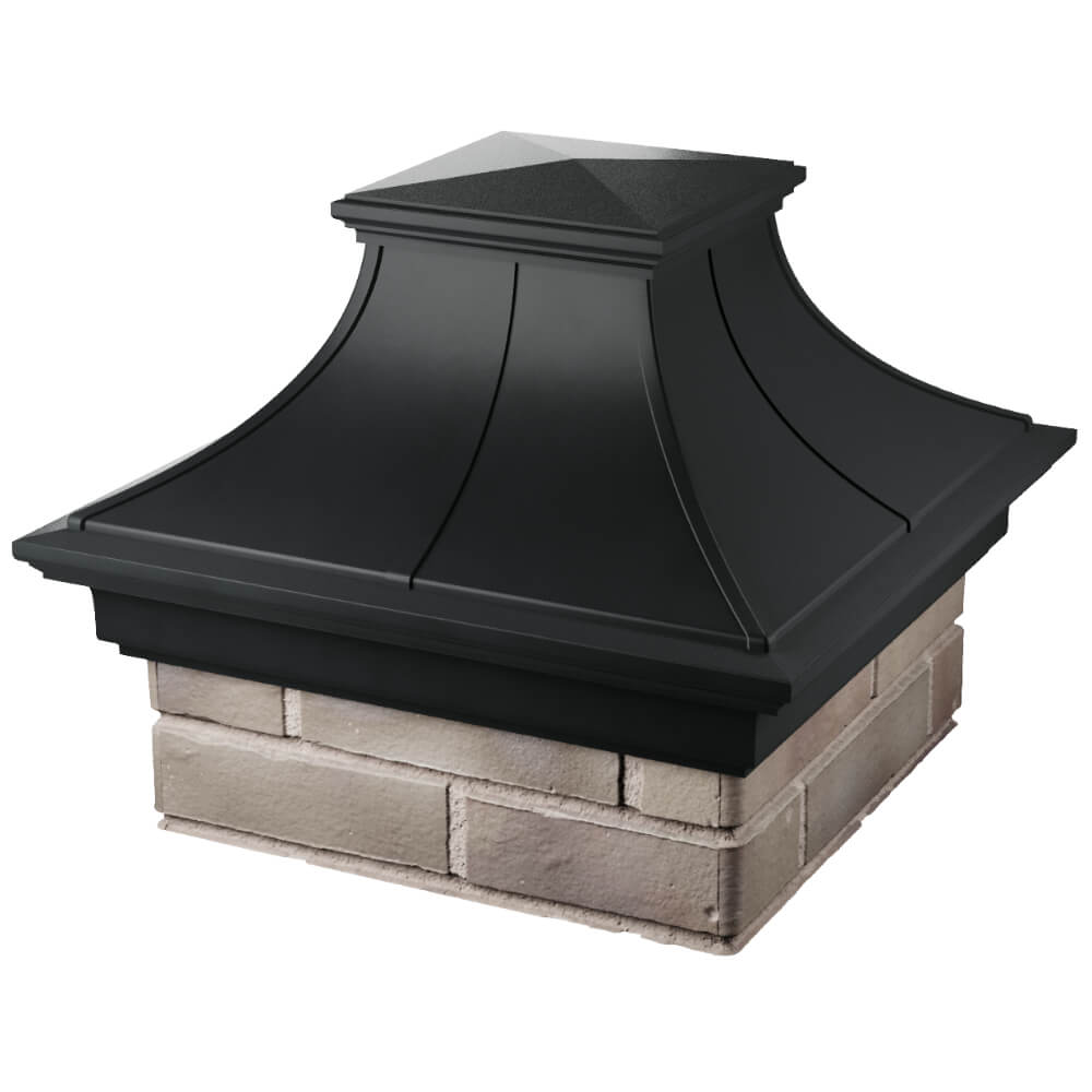 Колпак Zking Монблан Премиум Черный на столб 1.5х1.5 кирпича (385х385мм) в Крымске фото