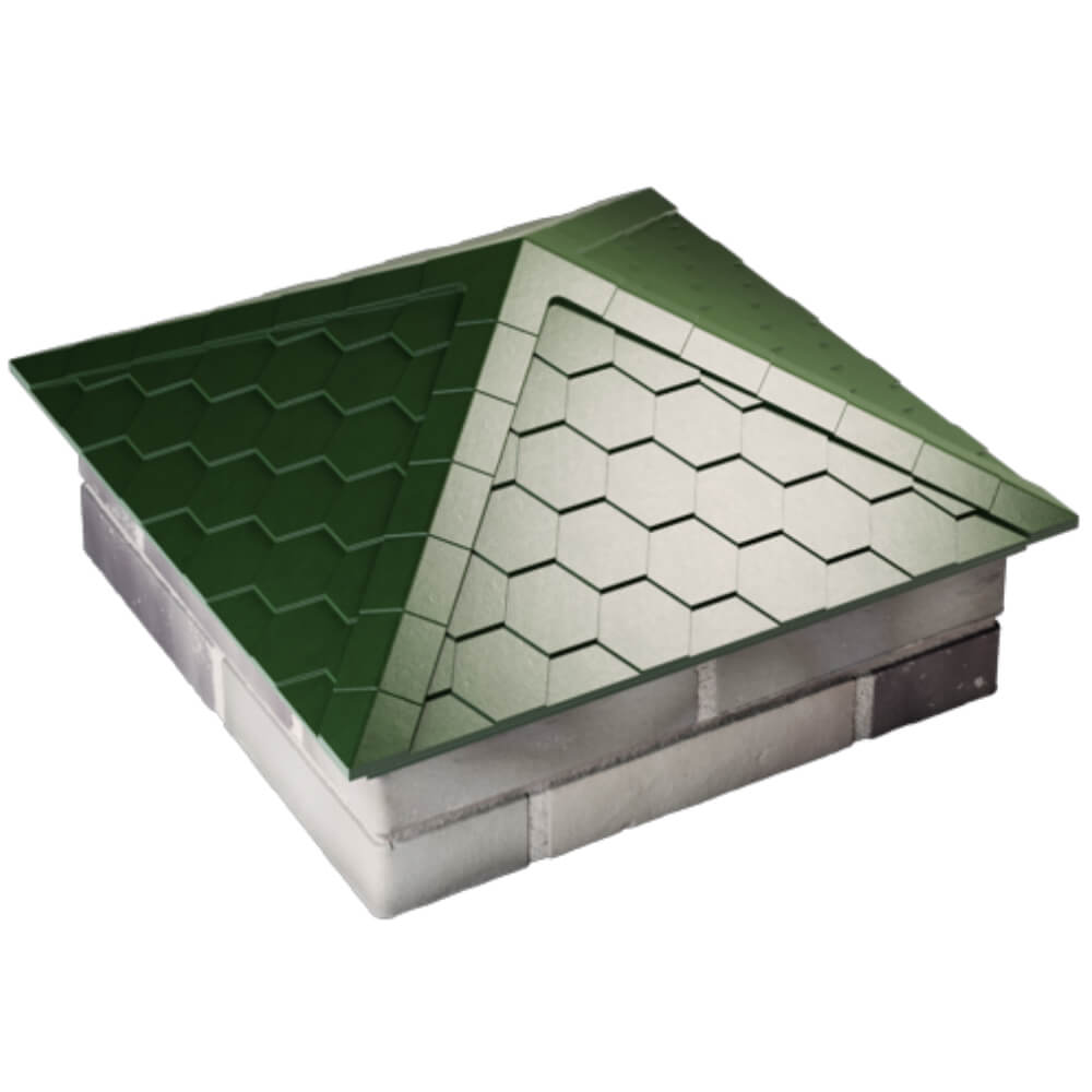 Колпак Zking Эверест Зеленый на столб 2х2 кирпича (535х535мм) Крымск фото