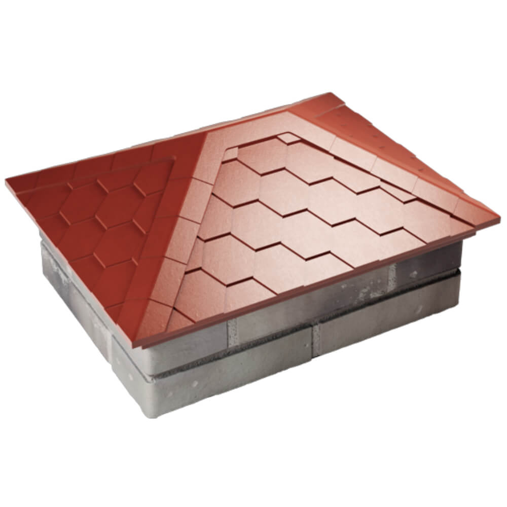 Колпак Zking Эверест Красный на столб 2х1.5 кирпича (520х390мм) Крымск фото