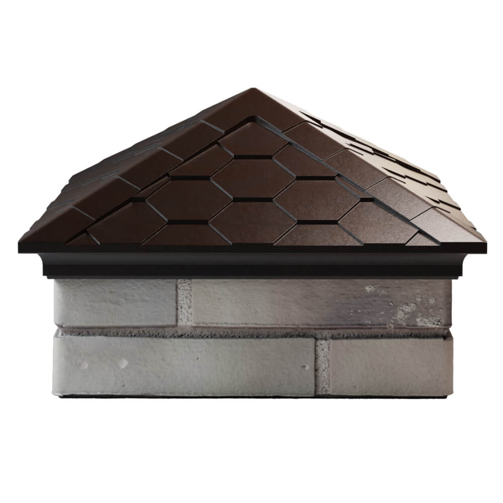 Колпак Zking Эверест Коричневый на столб 1.5х1.5 кирпича (390х390мм) Крымск фото