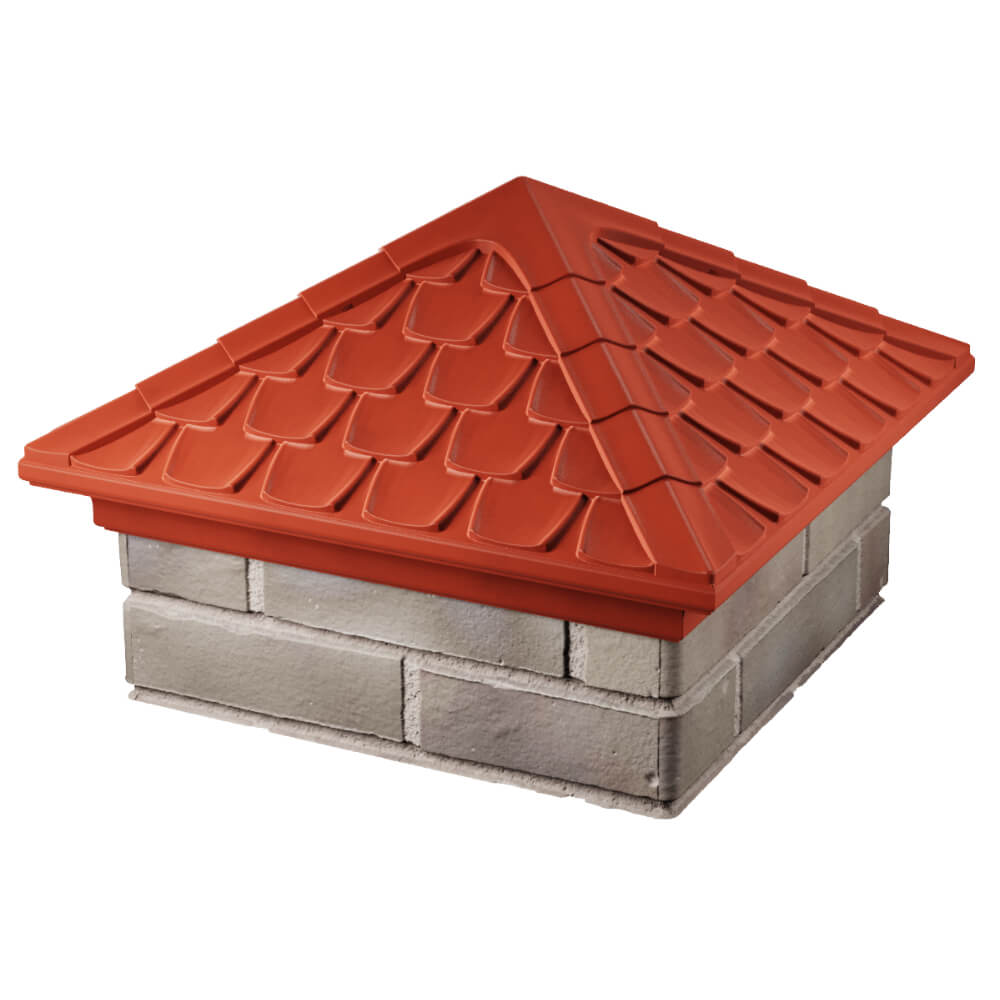 Колпак Zking Эльбрус Красный на столб 1.5х1.5 кирпича (385х385мм) в Крымске фото