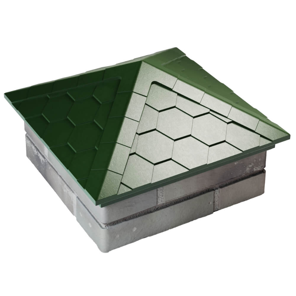 Колпак Zking Эверест Зеленый на столб 1.5х1.5 кирпича (390х390мм) в Крымске фото