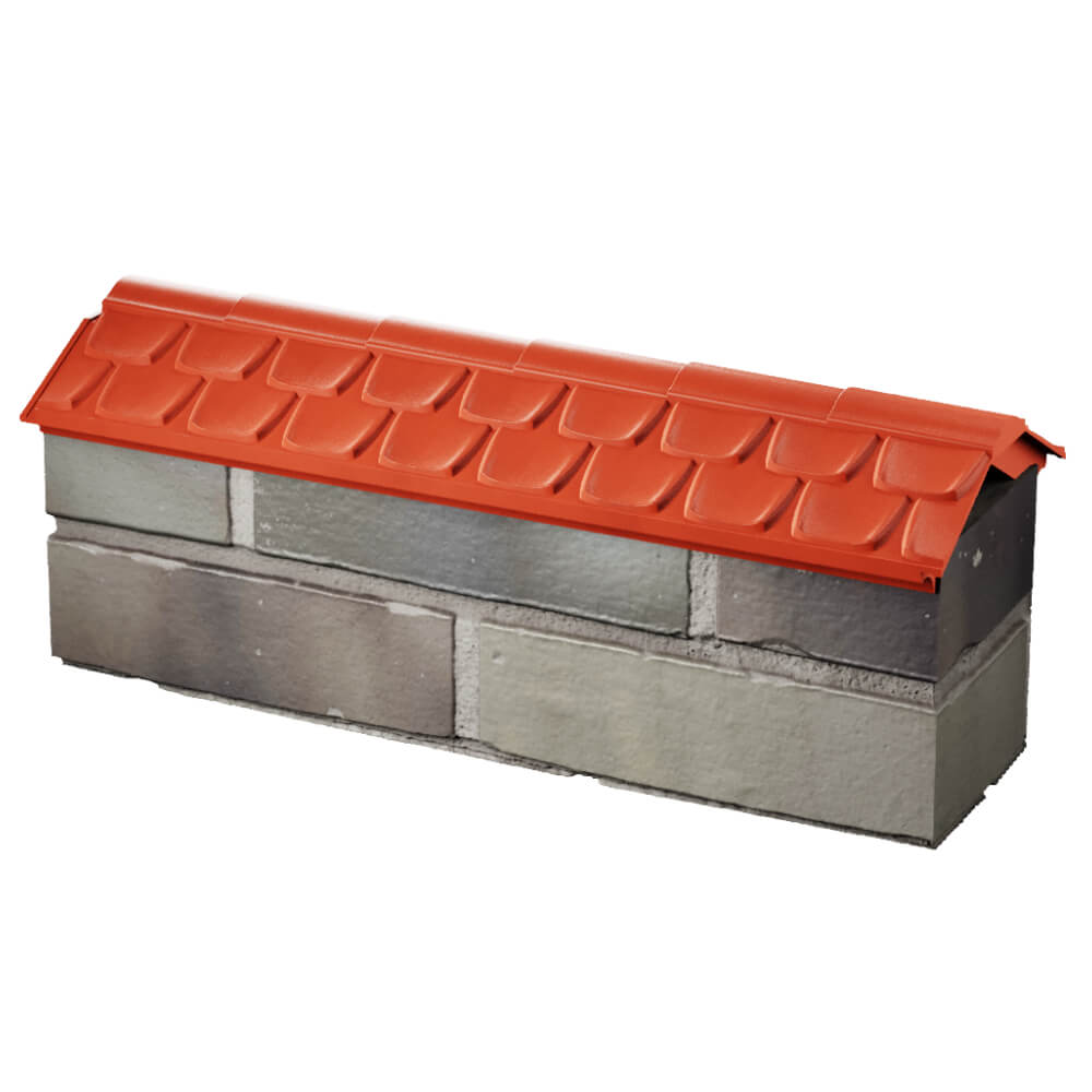 Парапет Zking Эльбрус Красный с посадкой на 0.5 кирпича (130мм) в Крымске фото