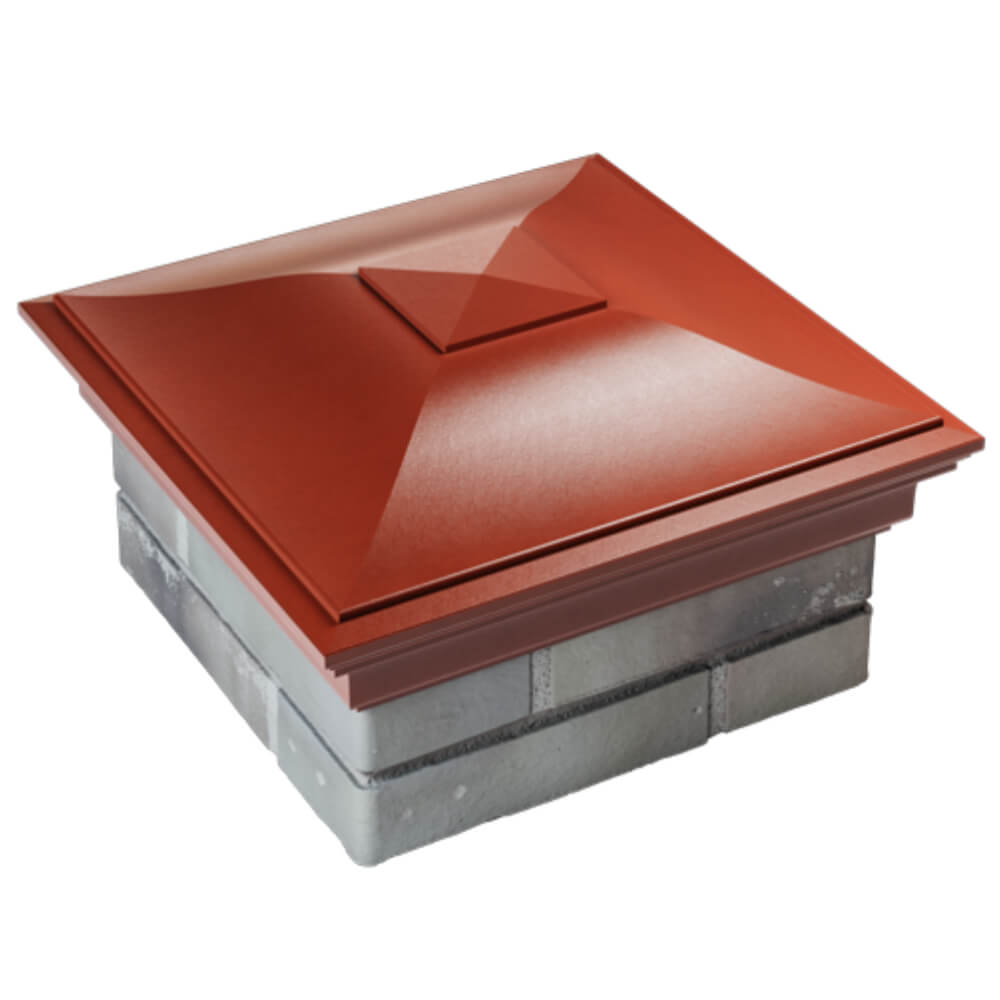 Колпак Zking Монблан Красный на столб 1.5х1.5 кирпича (385х385мм) в Крымске фото