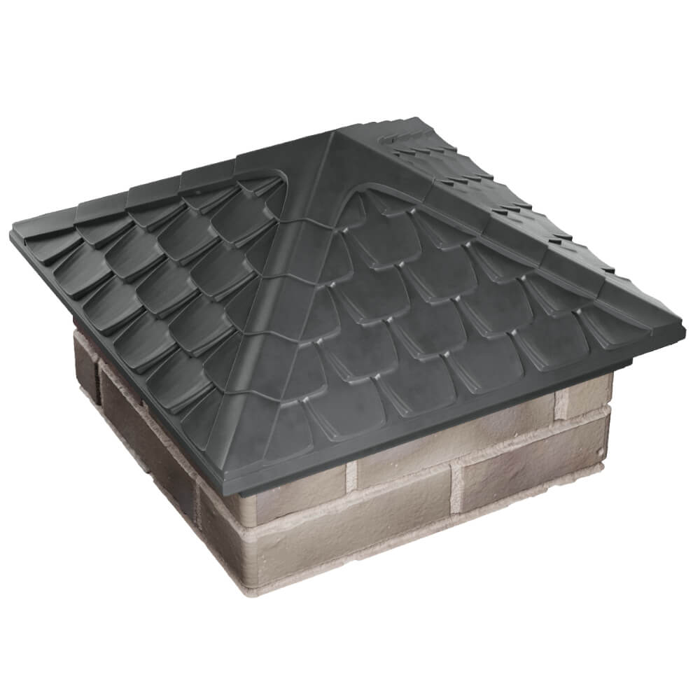 Колпак Zking Эльбрус Серый на столб 1.5х1.5 кирпича (385х385мм) в Крымске фото