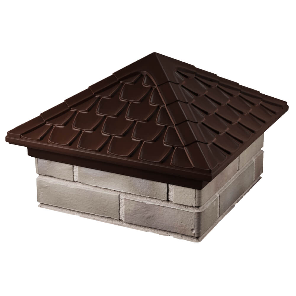 Колпак Zking Эльбрус Коричневый на столб 1.5х1.5 кирпича (385х385мм) в Крымске фото