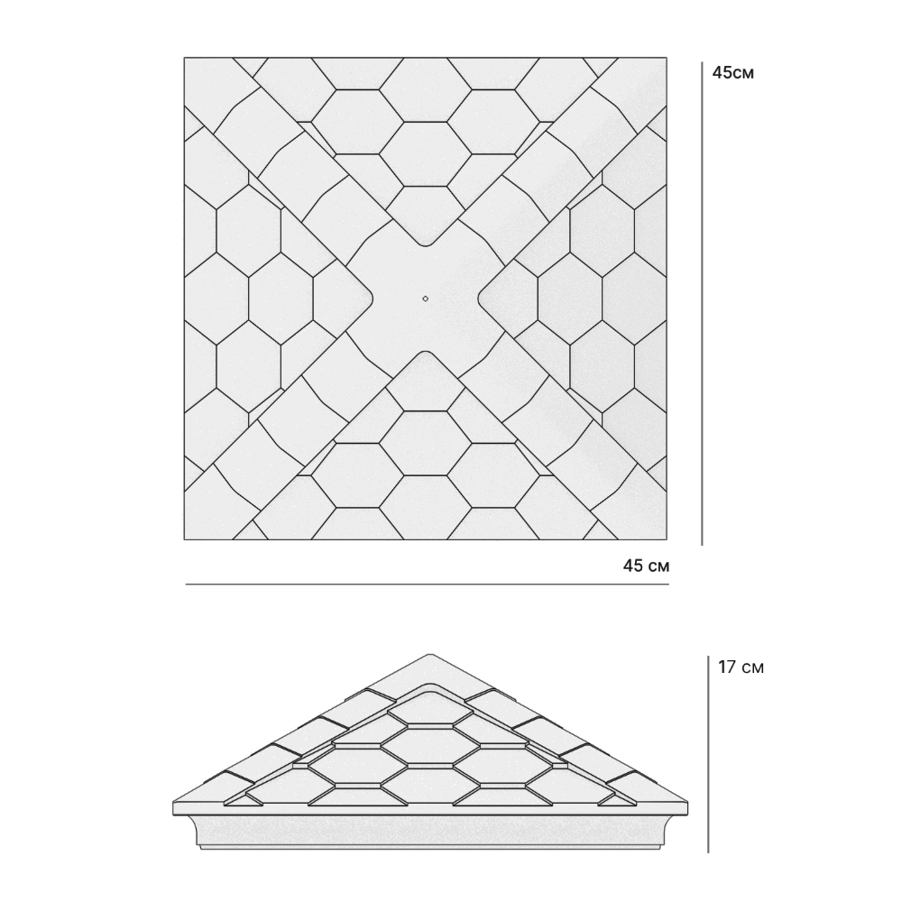 Колпак Zking Эверест Черный на столб 1.5х1.5 кирпича (390х390мм) в Крымске фото