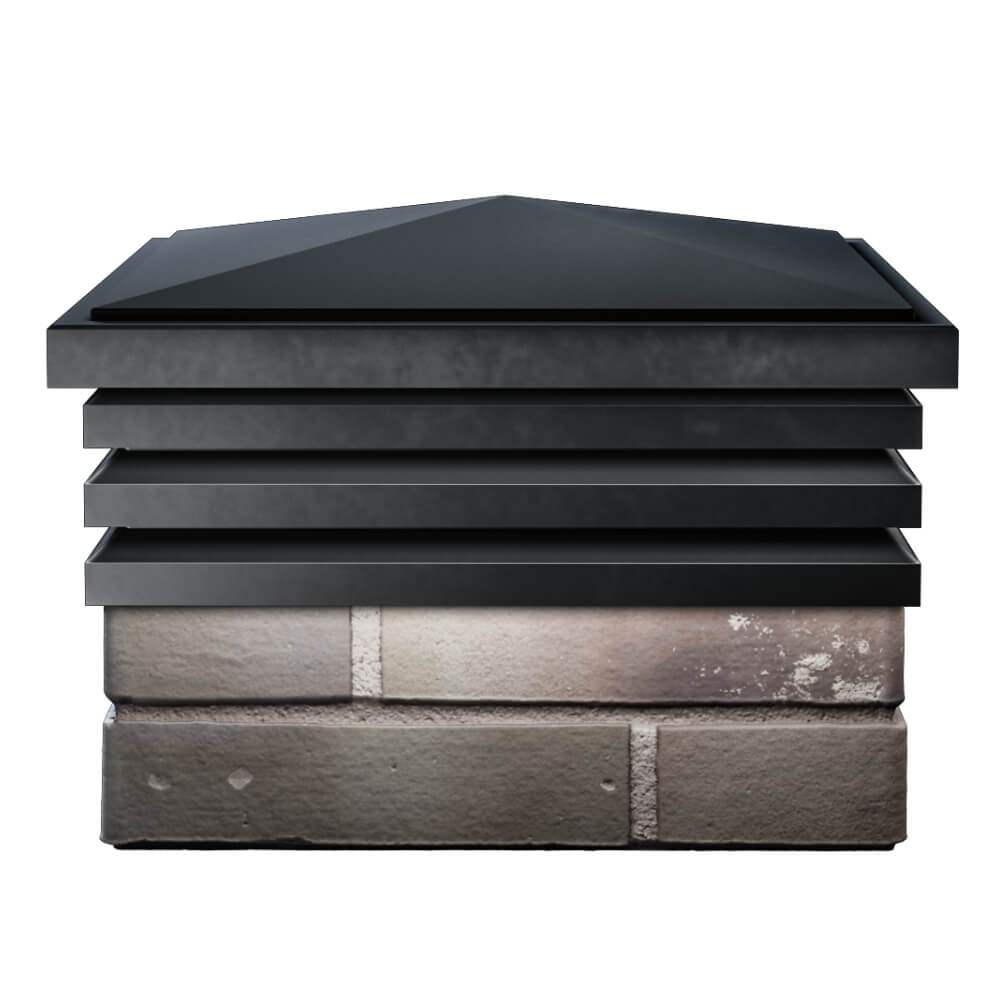 Колпак Zking Бона ХайТек Черный на столб 1.5х1.5 кирпича (385х385мм) Крымск фото