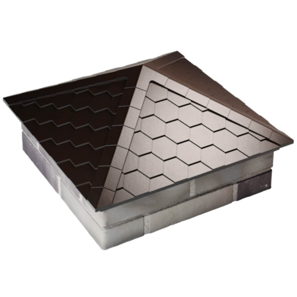 Колпак Zking Эверест Коричневый на столб 2х2 кирпича (535х535мм) Крымск фото