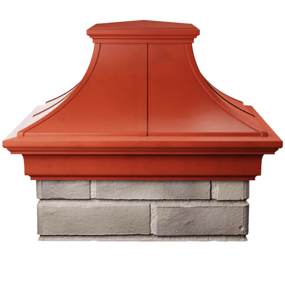 Колпак Zking Монблан Премиум Красный на столб 1.5х1.5 кирпича (385х385мм) Крымск фото