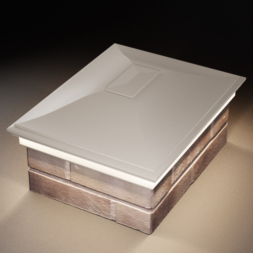 Колпак Zking Монблан Бежевый на столб 2х1.5 кирпича (515х385мм) c подсветкой в Крымске фото