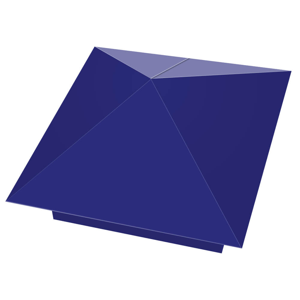 Колпак металлический 400х400мм RAL5002 Синий Ультрамарин заборный Крымск фото