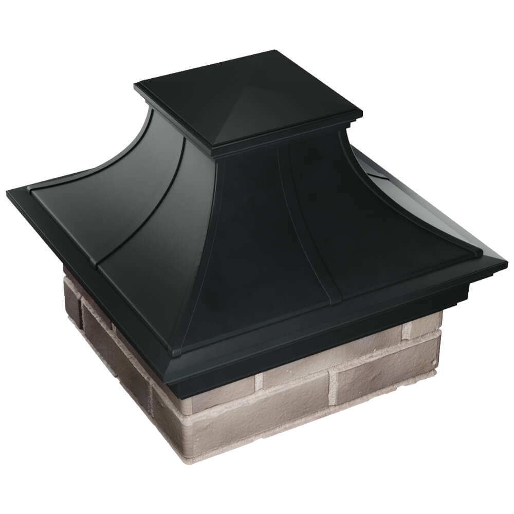 Колпак Zking Монблан Премиум Черный на столб 1.5х1.5 кирпича (385х385мм) в Крымске фото