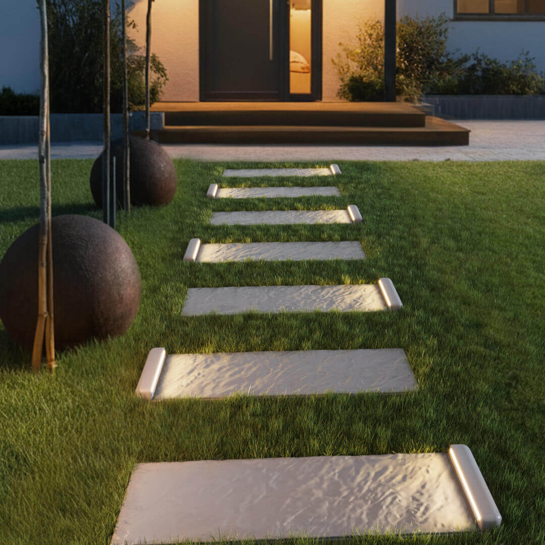 LED Светильник для шаговой плиты STONE Светлая Галька 330х75х98мм в Крымске фото