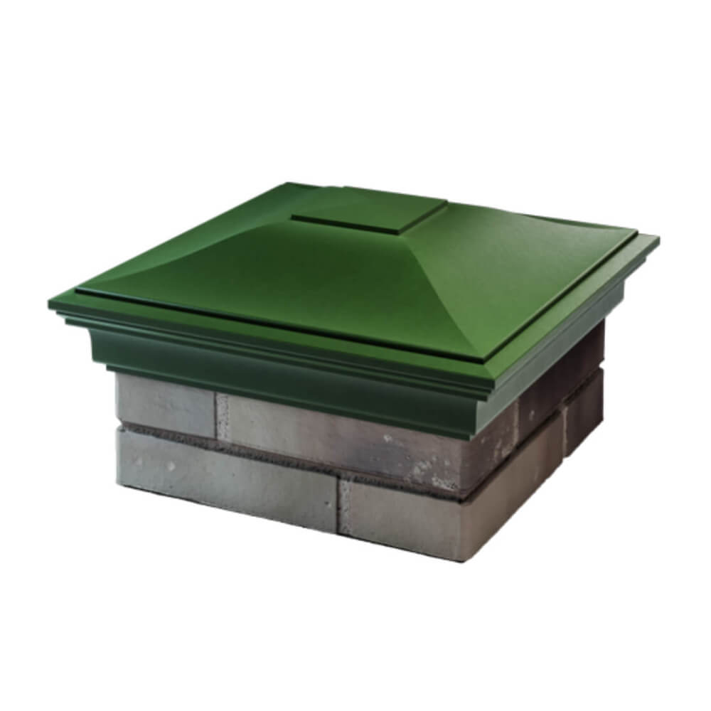 Колпак Zking Монблан Зеленый на столб 1.5х1.5 еврокирпича 0.7НФ (355х355мм) в Крымске фото