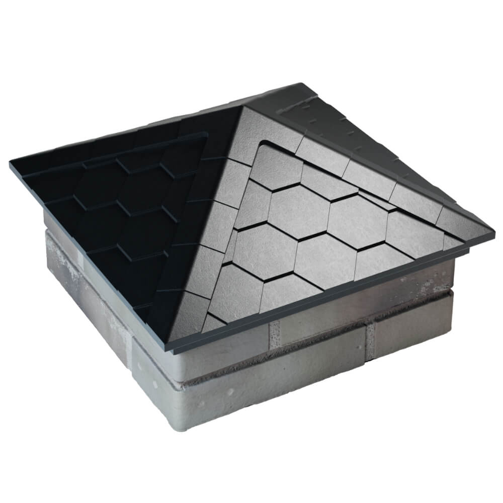 Колпак Zking Эверест Черный на столб 1.5х1.5 кирпича (390х390мм) в Крымске фото