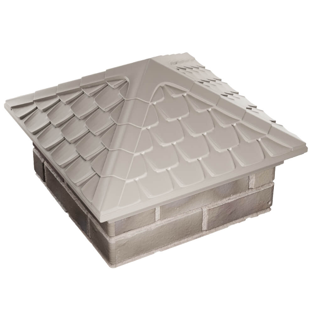 Колпак Zking Эльбрус Бежевый на столб 1.5х1.5 кирпича (385х385мм) в Крымске фото