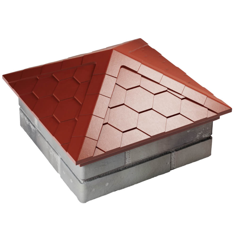 Колпак Zking Эверест Красный на столб 1.5х1.5 кирпича (390х390мм) в Крымске фото