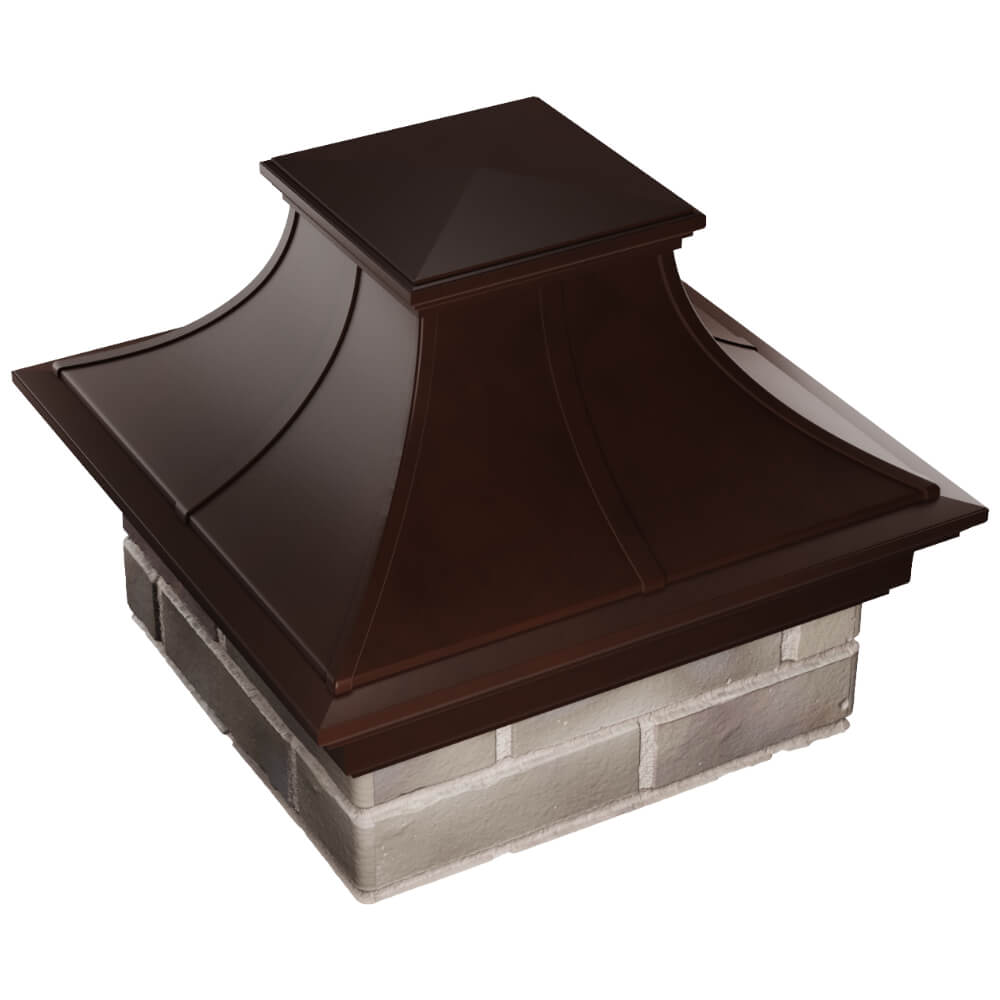 Колпак Zking Монблан Премиум Коричневый на столб 1.5х1.5 кирпича (385х385мм) в Крымске фото