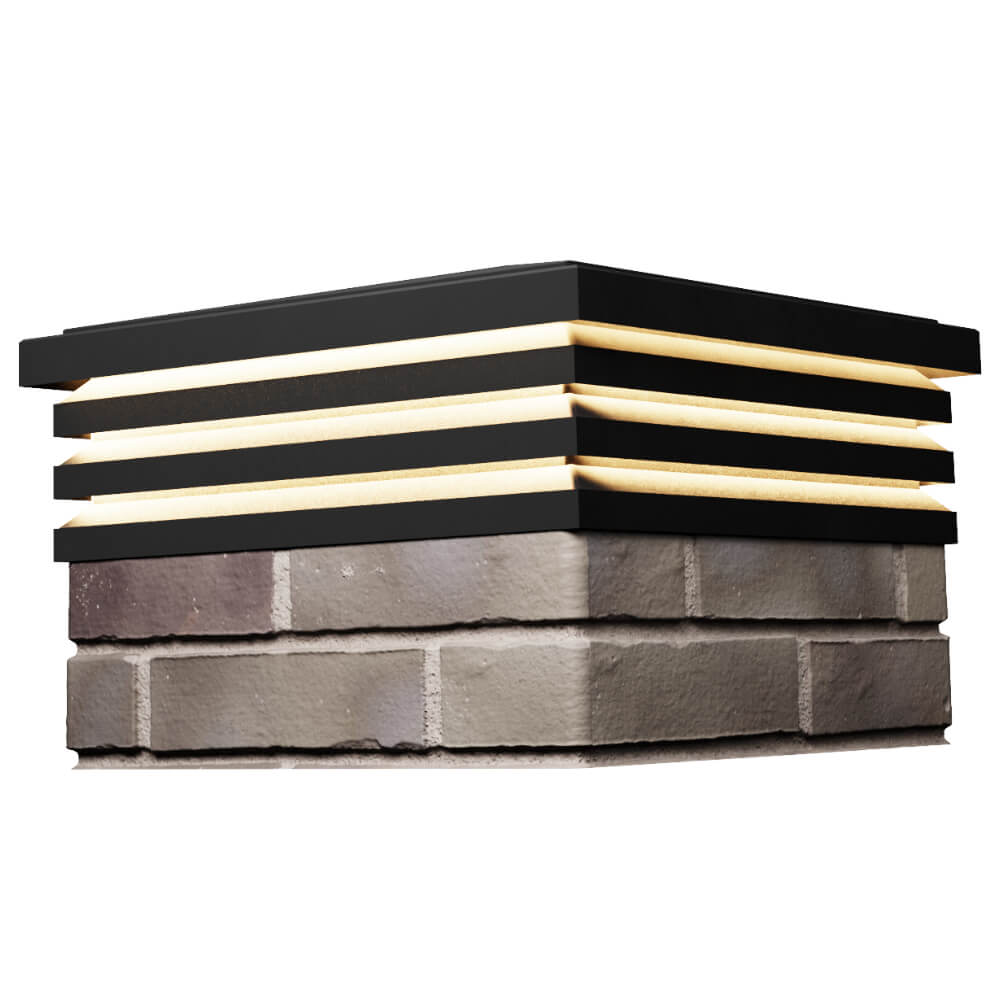 Колпак Zking Бона ХайТек Черный на столб 1.5х1.5 кирпича (385х385мм) с подсветкой в Крымске фото