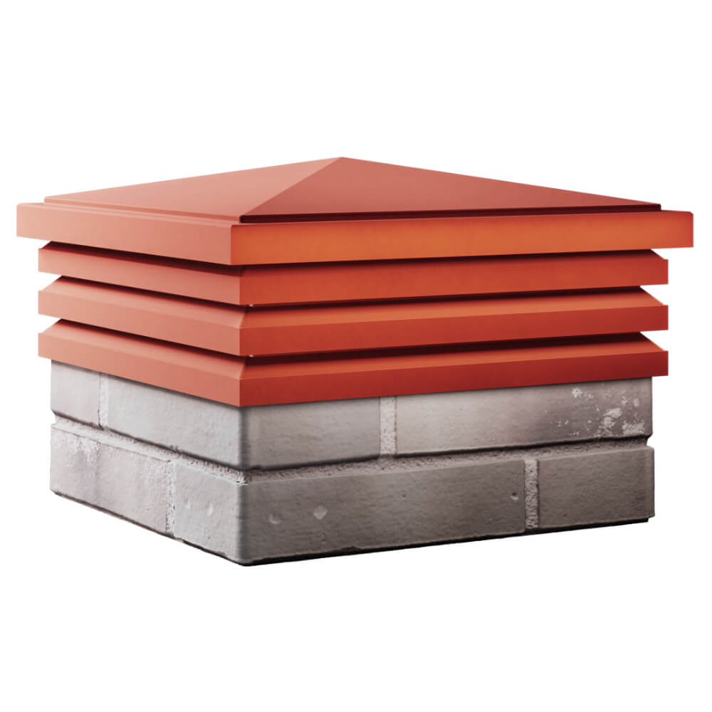 Колпак Zking Бона ХайТек Красный на столб 1.5х1.5 кирпича (385х385мм) в Крымске фото