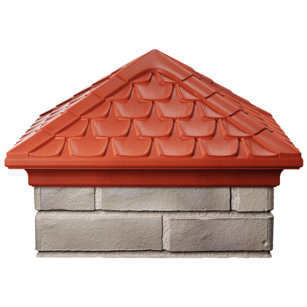 Колпак Zking Эльбрус Красный на столб 1.5х1.5 кирпича (385х385мм) Крымск фото