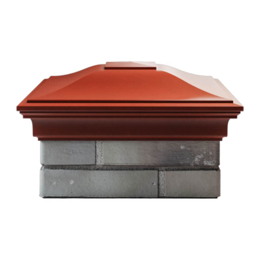 Колпак Zking Монблан Красный на столб 1.5х1.5 еврокирпича 0.7НФ (355х355мм) Крымск фото