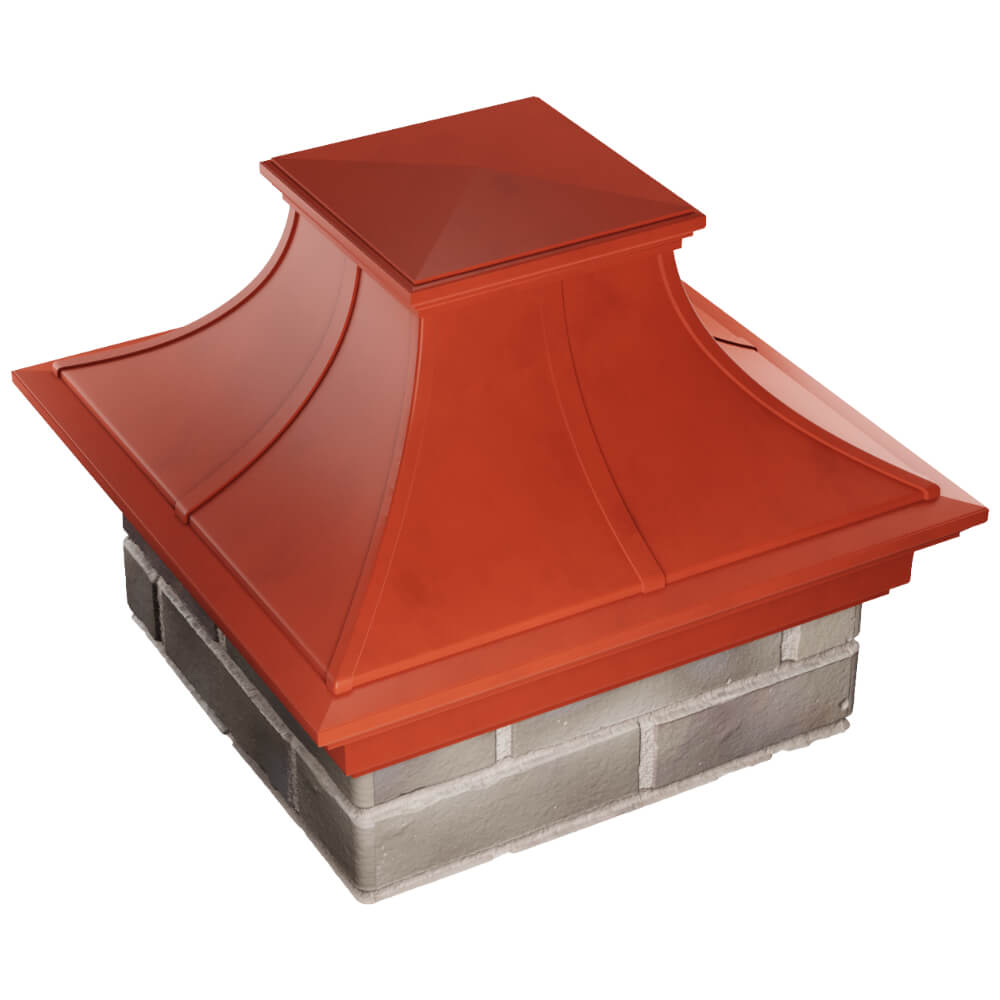 Колпак Zking Монблан Премиум Красный на столб 1.5х1.5 кирпича (385х385мм) в Крымске фото