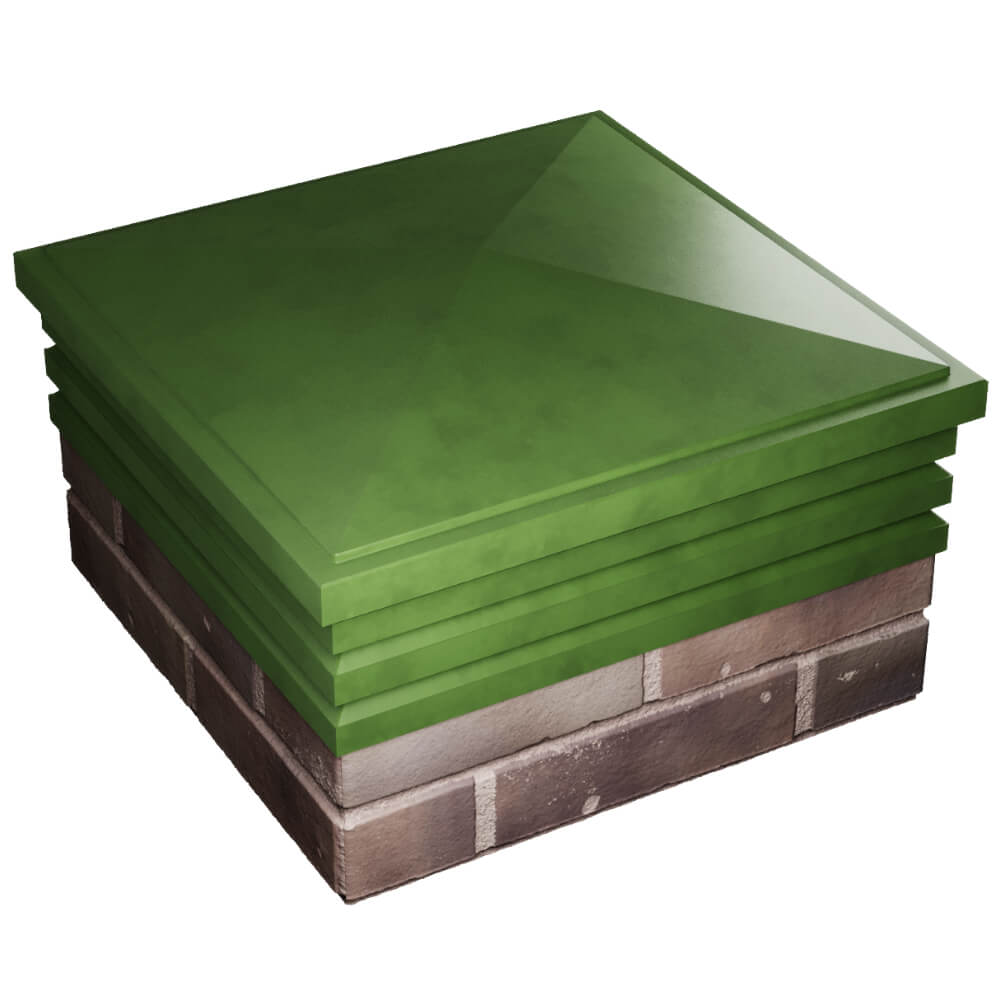 Колпак Zking Бона ХайТек Зеленый на столб 2х2 кирпича (513х513мм) в Крымске фото