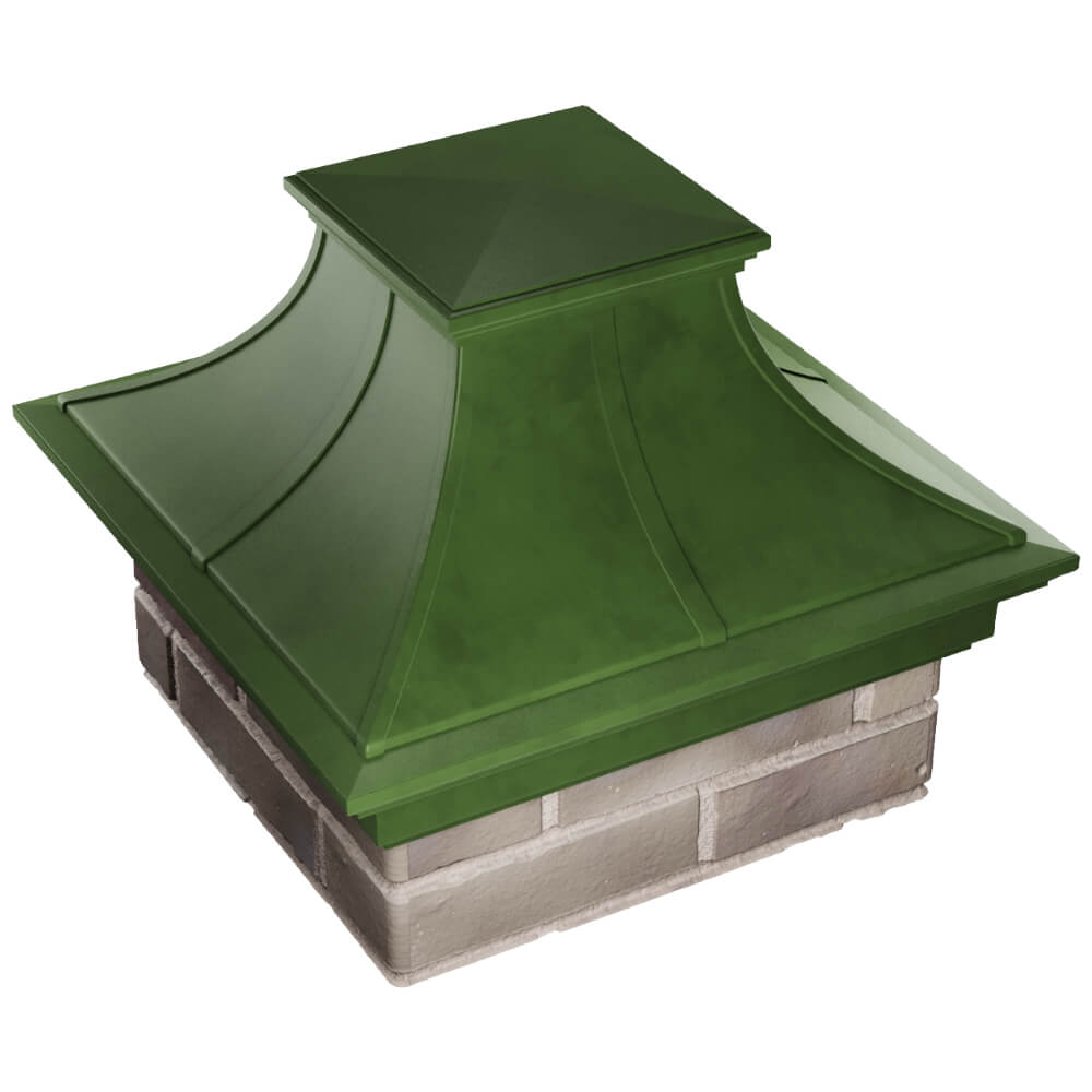Колпак Zking Монблан Премиум Зеленый на столб 1.5х1.5 кирпича (385х385мм) в Крымске фото