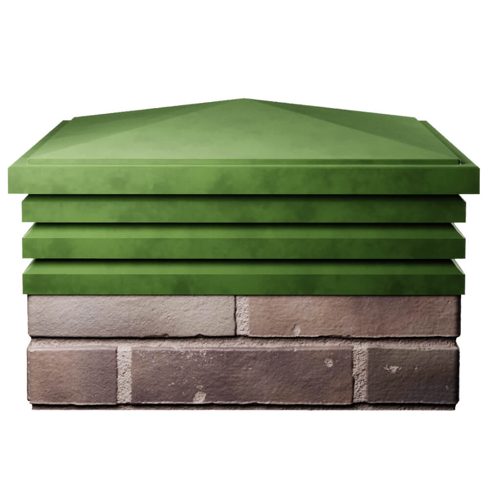 Колпак Zking Бона ХайТек Зеленый на столб 2х2 кирпича (513х513мм) Крымск фото