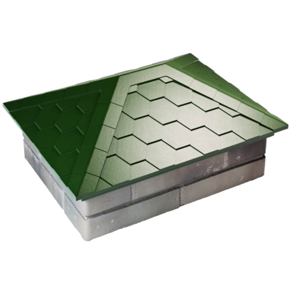 Колпак Zking Эверест Зеленый на столб 2х1.5 кирпича (520х390мм) Крымск фото