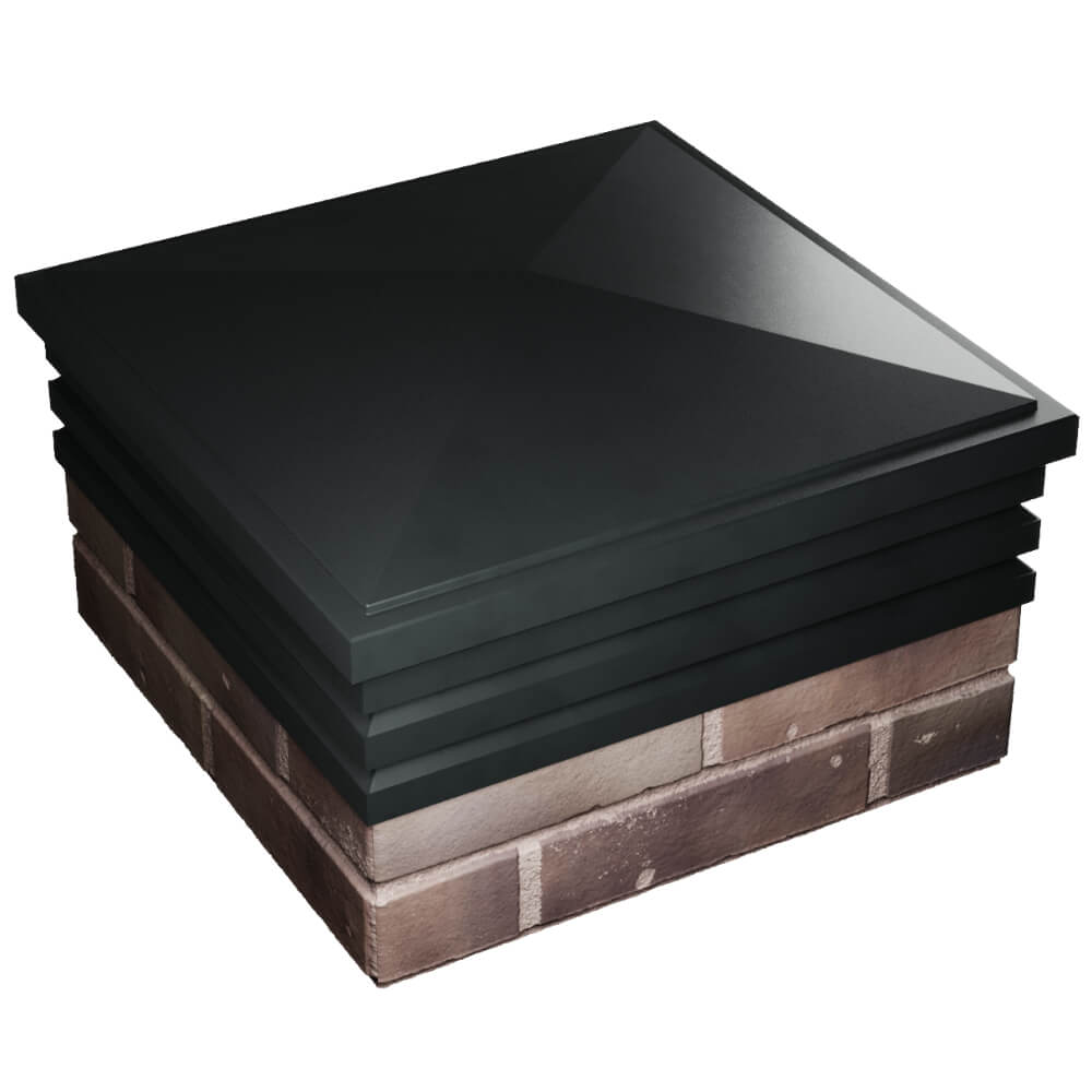 Колпак Zking Бона ХайТек Черный на столб 2х2 кирпича (513х513мм) в Крымске фото