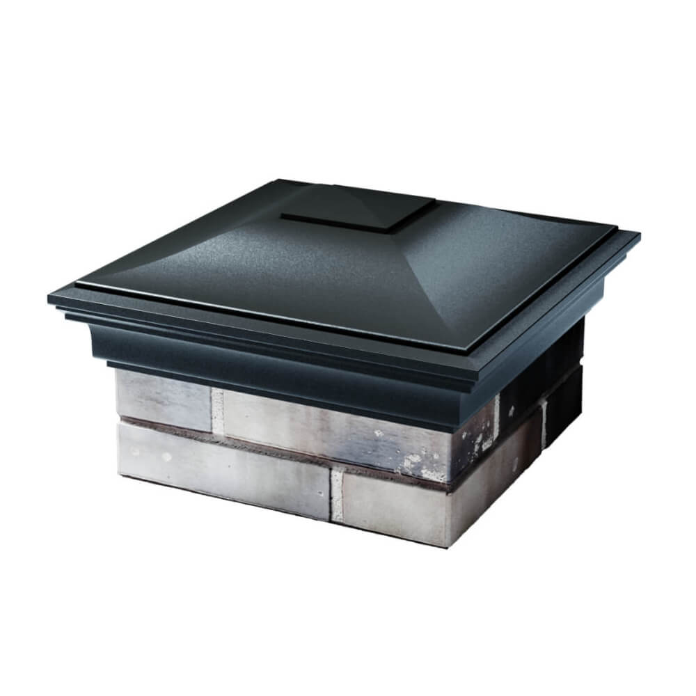 Колпак Zking Монблан Черный на столб 1.5х1.5 еврокирпича 0.7НФ (355х355мм) в Крымске фото