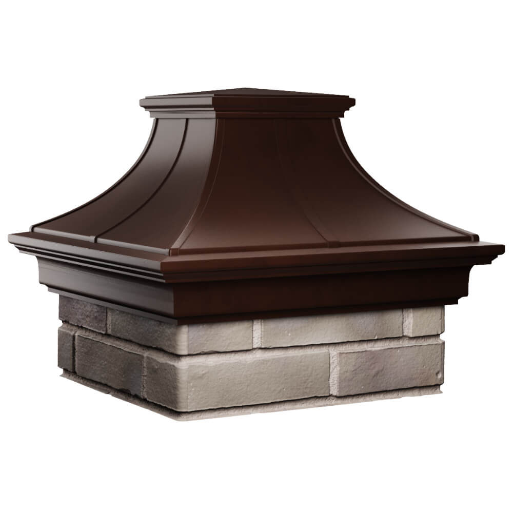 Колпак Zking Монблан Премиум Коричневый на столб 1.5х1.5 кирпича (385х385мм) в Крымске фото