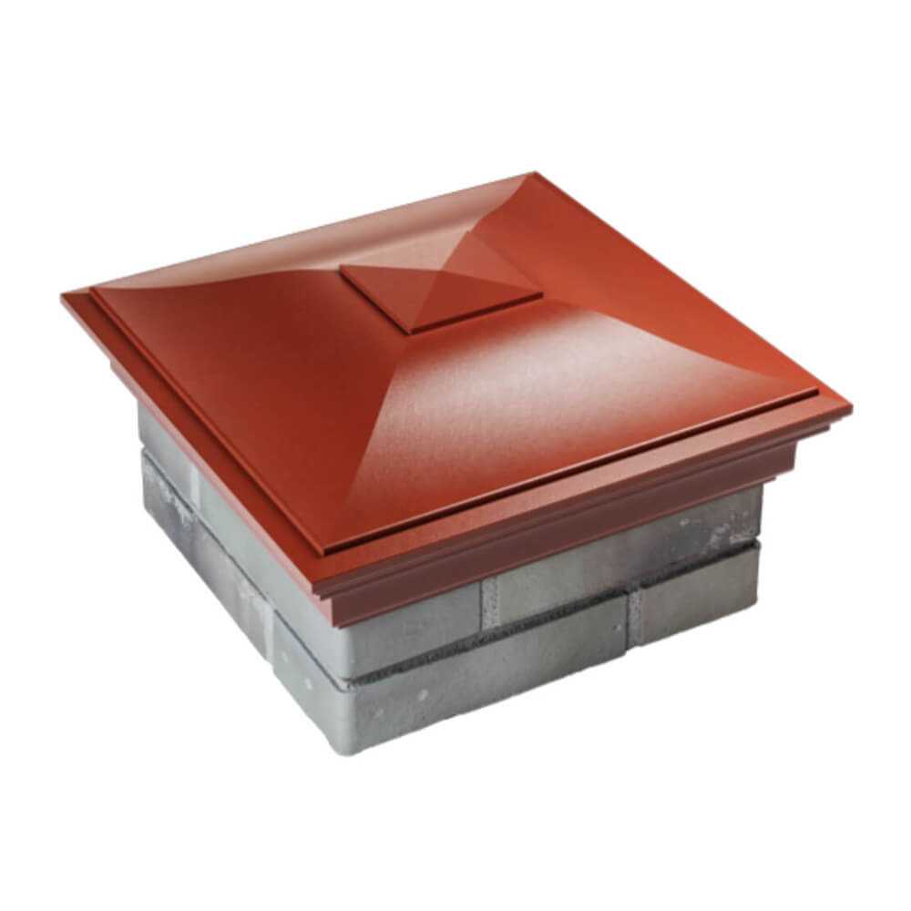 Колпак Zking Монблан Красный на столб 1.5х1.5 еврокирпича 0.7НФ (355х355мм) в Крымске фото