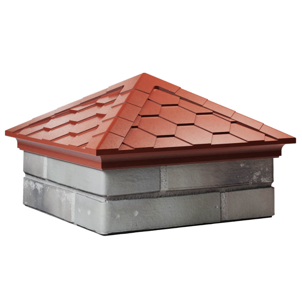 Колпак Zking Эверест Красный на столб 1.5х1.5 кирпича (390х390мм) в Крымске фото