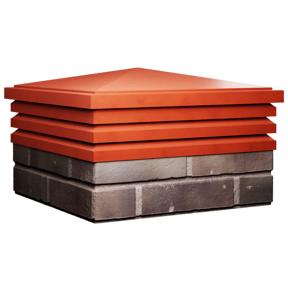 Колпак Zking Бона ХайТек Красный на столб 2х2 кирпича (513х513мм) в Крымске фото