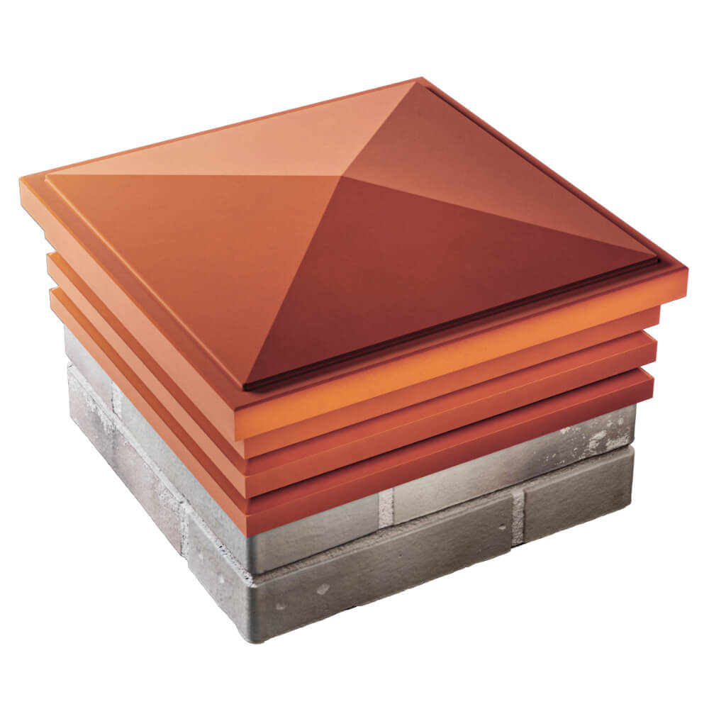 Колпак Zking Бона ХайТек Красный на столб 1.5х1.5 кирпича (385х385мм) в Крымске фото