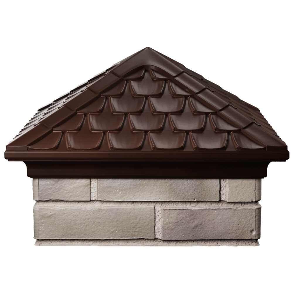 Колпак Zking Эльбрус Коричневый на столб 1.5х1.5 кирпича (385х385мм) Крымск фото