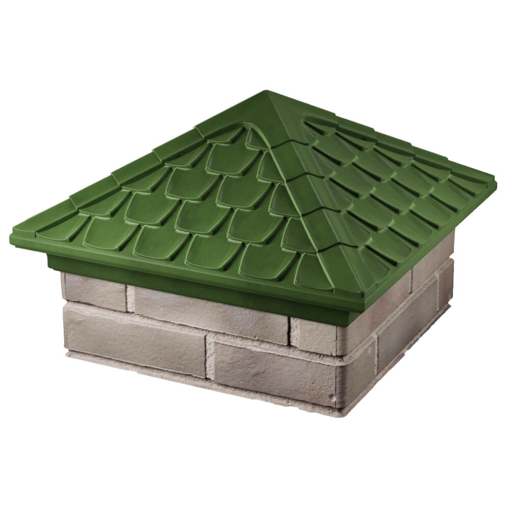 Колпак Zking Эльбрус Зеленый на столб 1.5х1.5 кирпича (385х385мм) в Крымске фото