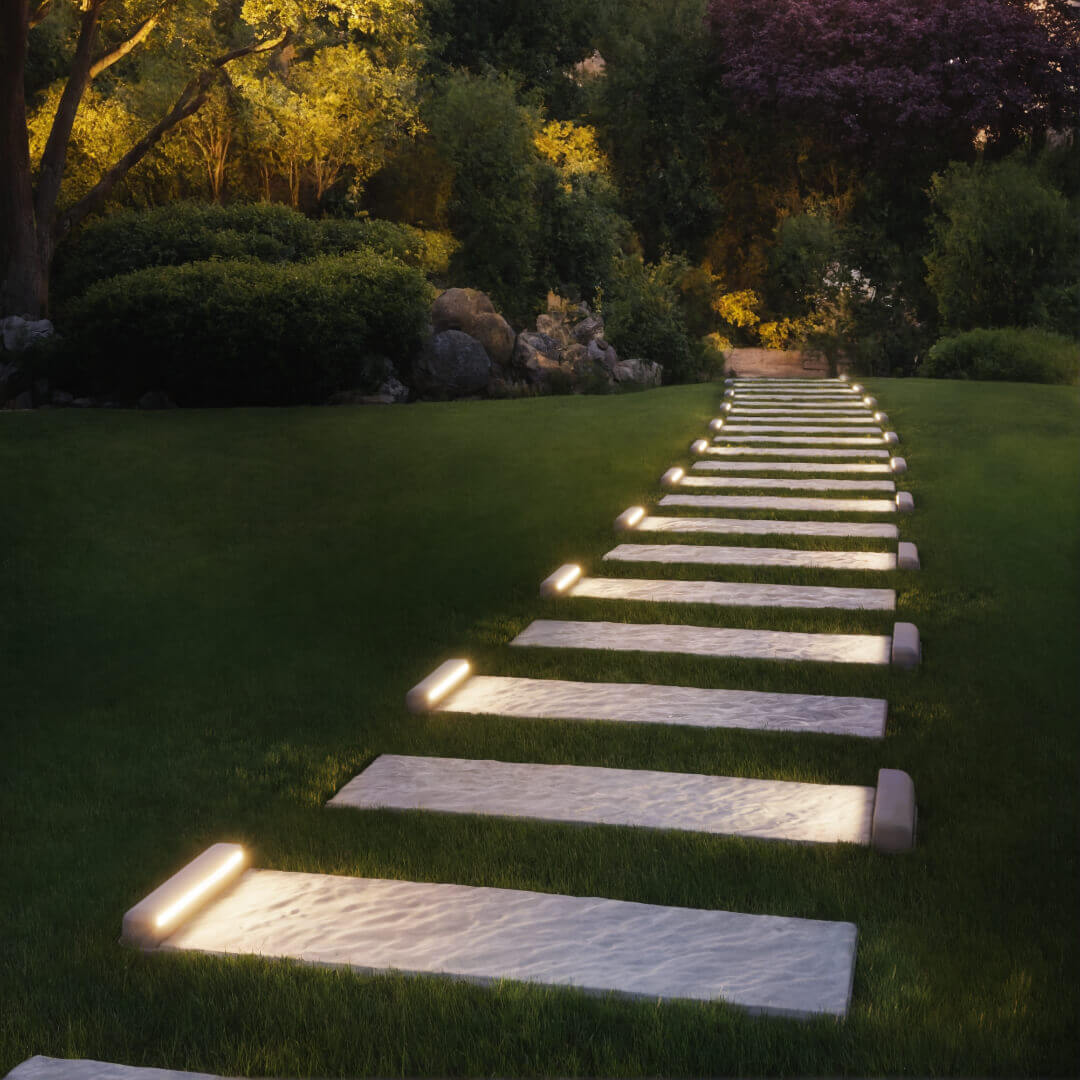 LED Светильник для шаговой плиты STONE Светлая Галька 330х75х98мм в Крымске фото