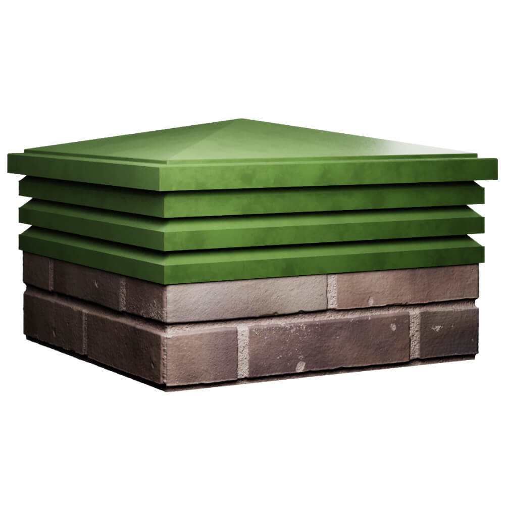 Колпак Zking Бона ХайТек Зеленый на столб 2х2 кирпича (513х513мм) в Крымске фото