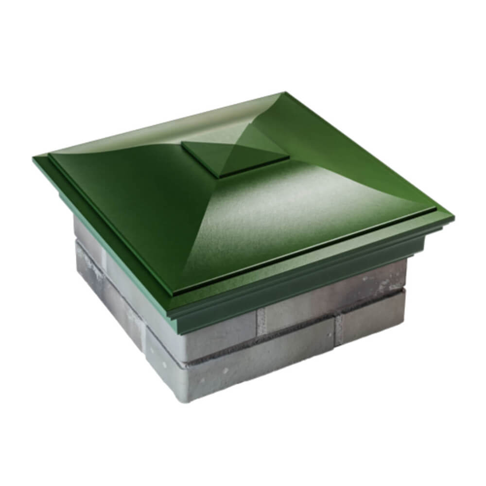 Колпак Zking Монблан Зеленый на столб 1.5х1.5 еврокирпича 0.7НФ (355х355мм) в Крымске фото